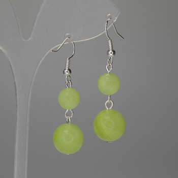 עגילי אוניקס כדורים חלקים 12 מ״מ +/- 8 מ״מ +/- אורך 45 מ״מ +/-