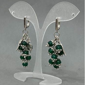 עגילי צבר עין חתול חרוז 6 מ״מ, אורך 57 מ״מ