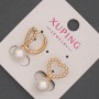 עגילי Xuping עם פנינת מאיורקה, קוטר כ-8 מ״מ ±, אורך כ-20 מ״מ ±, ציפוי זהב 18K