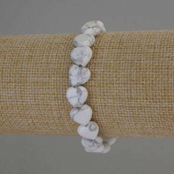 צמיד הולייט מאבן טבעית בצורת לבבות, קוטר 10×10 מ״מ ±, אורך 18 ס״מ ± אלסטי