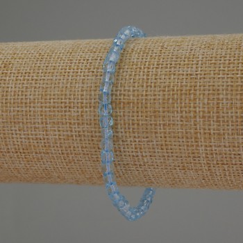 צמיד טופז טבעי – אבן מלוטשת בצורת קוביה, קוטר 4×4 מ״מ, אורך 18 ס״מ – גומי אלסטי