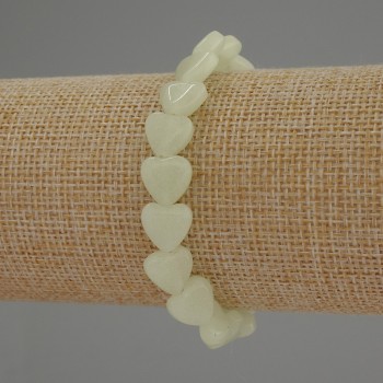 צמיד אוניקס בצורת לב, קוטר כ-10 מ״מ, אורך 18 ס״מ — גמיש