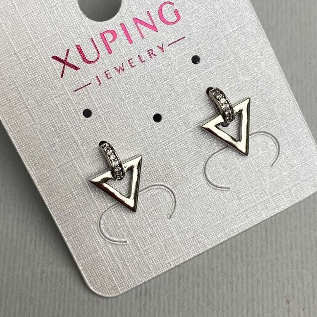 עגלי סטוד כדוריים Xuping עם אבני זירקון לבנות, קוטר 10×13 מ״מ ± רודיום