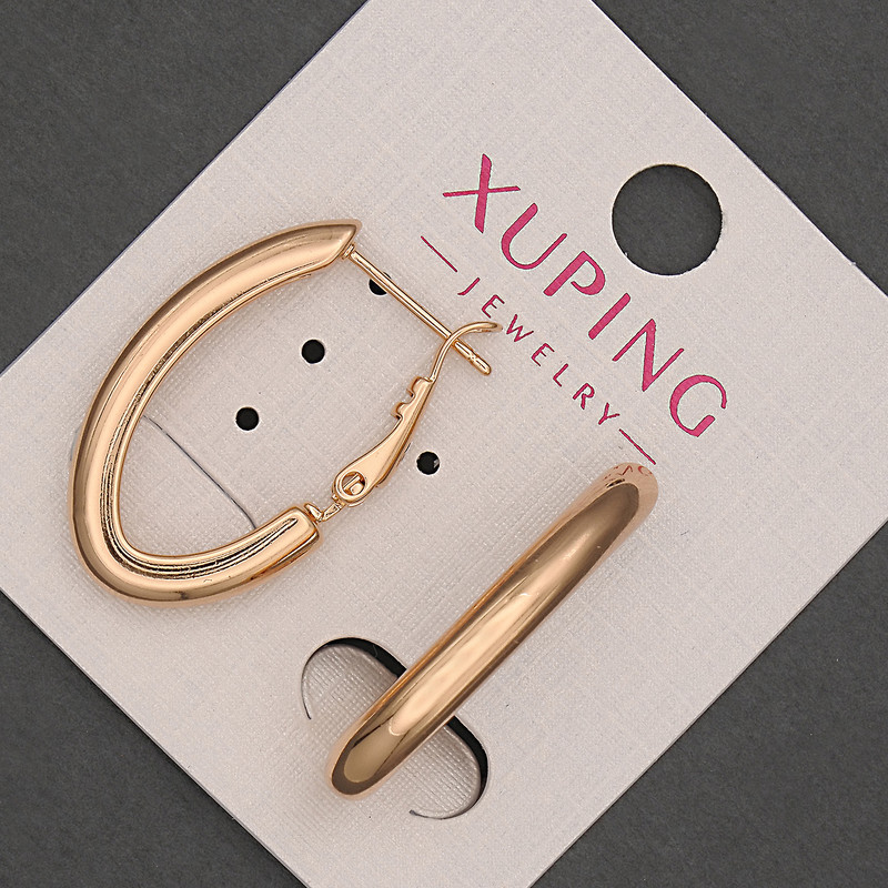עגילים Xuping, קוטר 8 מ"מ+-, אורך 27 מ"מ+-, ציפוי זהב 18K