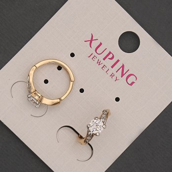 עגילים Xuping עם קריסטל לבן, קוטר 4 מ"מ+-, אורך 14 מ"מ+- מצופה בזהב 18 קראט