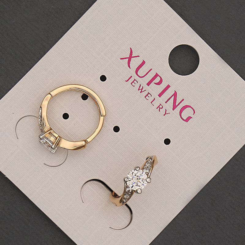 עגילים Xuping עם קריסטל לבן, קוטר 4 מ"מ+-, אורך 14 מ"מ+- מצופה בזהב 18 קראט