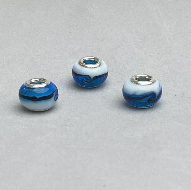 חרוז פנדורה מפלסטיק, קוטר 14×10 מ״מ, קוטר 4.5 מ״מ, אריזה 6 יחידות