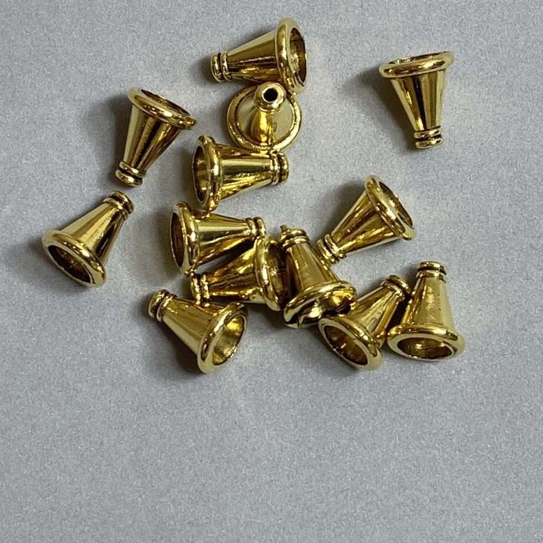 אביזר קצה, קוטר 11×9 מ״מ, קוטר פתח 1.8 מ״מ ו-6.7 מ״מ, צבע זהוב למתכת, אריזה 20 גרם ± 23 יחידות +