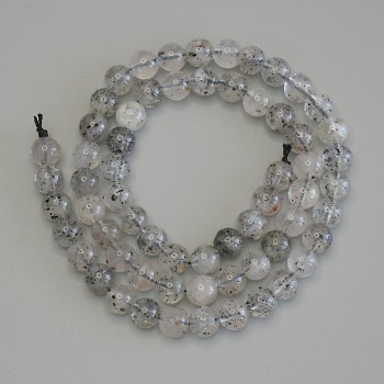 חרוזי קוורץ הרקיומר – כדור חלק 6 מ״מ, אורך 39 ס״מ