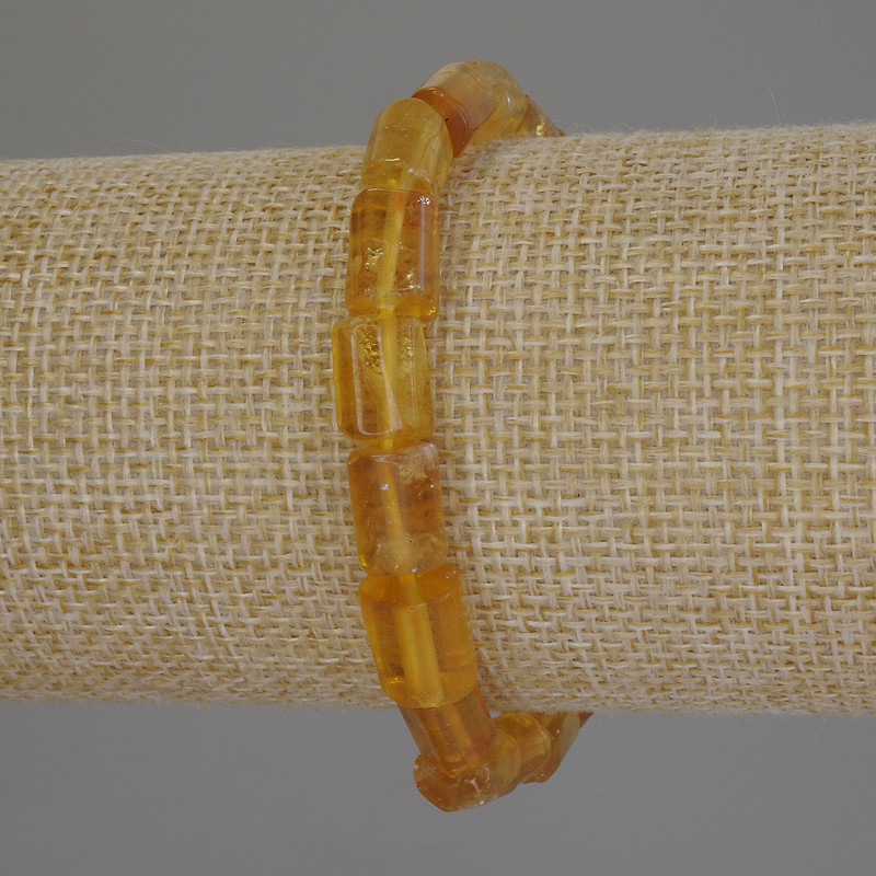 צמיד ציטרין חיתוך, קוטר 9-11×7 מ״מ±, אורך 18 ס״מ±, גמיש