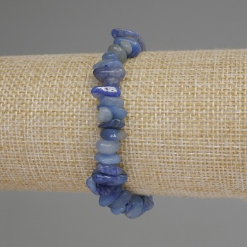 צמיד אבטורין כחול – שבבי, קוטר 5-8×3-5 מ״מ ±, אורך 18 ס״מ ± אלסטי