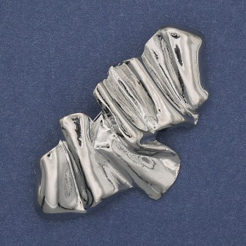 סיכה 'אקצנט' מתכת כסופה 65×36 מ״מ+