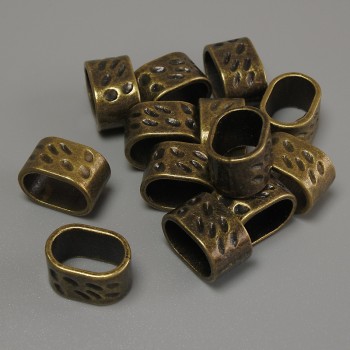 אביזרי תכשיטים - מפריד שורות בגוון ברונזה, קוטר 13×9 מ״מ ± פתח, קוטר 11×7 מ״מ ±, אריזה 20 גרם (~13 יחידות)