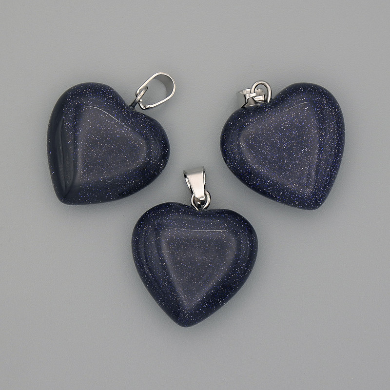 תליון לב מאבן האוואנטורין ליל קהיר 20×20×25 מ״מ+