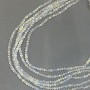 חרוזי קריסטל צ'כי לבנים שקופים על חוט דייג, עם ברק בנזיני, בצורת רונדלים מחוספים, קוטר 3,5×3 מ״מ, אורך 33 ס״מ +