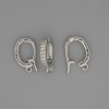 פרזול בייל מתפצל לתליונים, קוטר 18x3mm+- אבני זירקון לבנות צבע מתכת כסוף 1 יח'