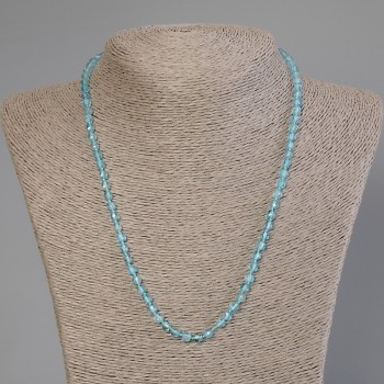 שרשרת טופז מגולפת בצורת קובייה, קוטר 4×4 מ״מ, אורך 50 ס״מ, עם סגר