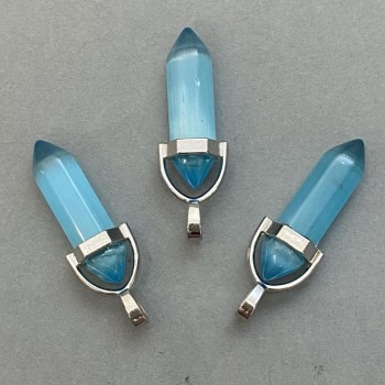 תליון «עין החתול» בצורת שש-צלעית גביש כדור 8×31×41 מ״מ +