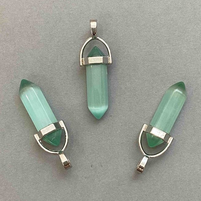 תליון «עין החתול» משושה גביש כדור 8×31×41 מ״מ+