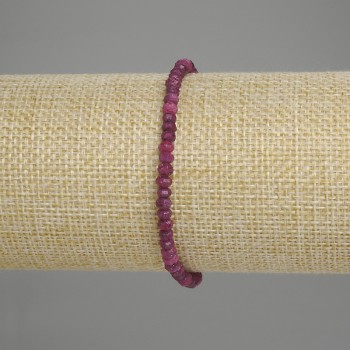 צמיד אודם מלוטש בצורת רונדל 4×3 מ״מ, אורך 18 ס״מ