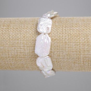 צמיד פנינים בארוק בגוון "בנזין", קוטר 18–21×13–14 מ״מ ±, אורך 18 ס״מ ± (אלסטי)