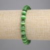 צמיד עין חתול ירקרן – חרוזים חלקים בקוטר 8 מ״מ, אורך 18 ס״מ, סטרץ'