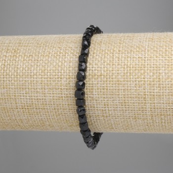 הנחה! צמיד טורמלין קובייה מחורצת, קוטר 4×4 מ״מ, אורך 18 ס״מ, על בסיס אלסטי