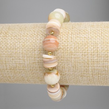 צמיד אוניקס חרוזים חלקים בקוטר 12 מ״מ ± סקפארקה-רונדל, קוטר 10×2 מ״מ ± המטיט 3 מ״מ ±, אורך 18 ס״מ ± אלסטי