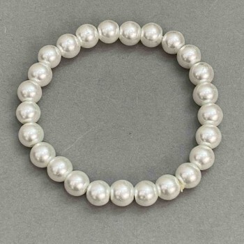 צמיד מאיורקה (מלאכותי) כדוריות, קוטר 18 מ״מ, אורך 16–18 ס״מ, סטרץ'