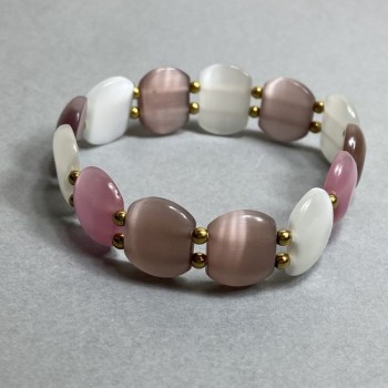 צמיד מעין החתול, חוליה 16×13 מ״מ, חרוז המטיט 3 מ״מ, אורך 18 ס״מ, אלסטי