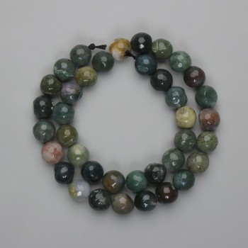 הוזלה! חרוזי אגט מוס חצובים בצורת כדור, קוטר 9.5 מ״מ, אורך 37 ס״מ — על חוט