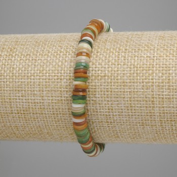 צמיד צדפים סקפארקה בצורת רונדל, קוטר 6×1,5 מ״מ ±, אורך 18 ס״מ ± אלסטי