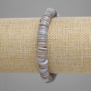 צמיד צדפים סקפארקה בצורת רונדל, קוטר 8×1.5 מ״מ, אורך 18 ס״מ, אלסטי