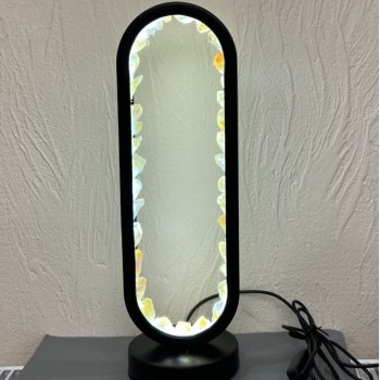 תאורת לילה גולמית מציטרין בבסיס מתכתי בצבע שחור, קוטר 32,5×10 ס״מ ± כבל USB