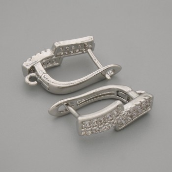 וים לעגילים ממתכת כסופה 16×3.5 מ״מ - זוג