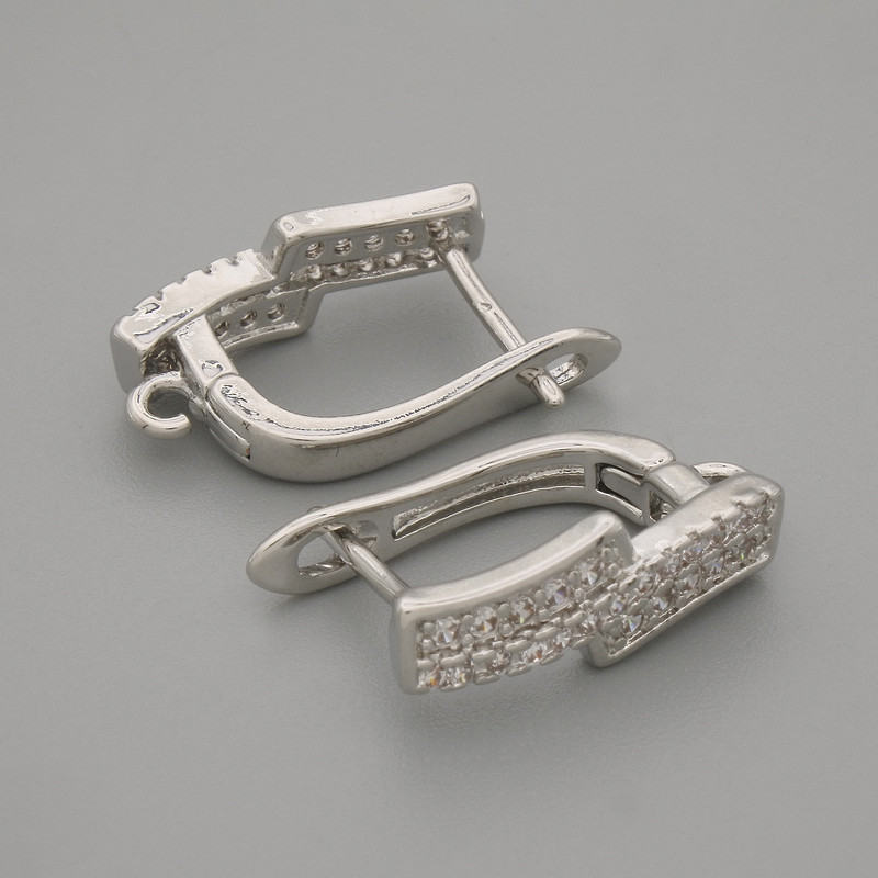 וים לעגילים ממתכת כסופה 16×3.5 מ״מ - זוג