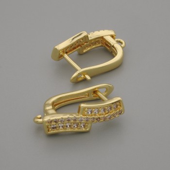 קרסי עגילים זהובים ממתכת 16×3.5 מ"מ – זוג