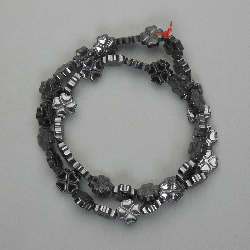 חרוזי המטיט בצורת ארבעה עלי התלתן 10×10 mm±, אורך 41 cm+