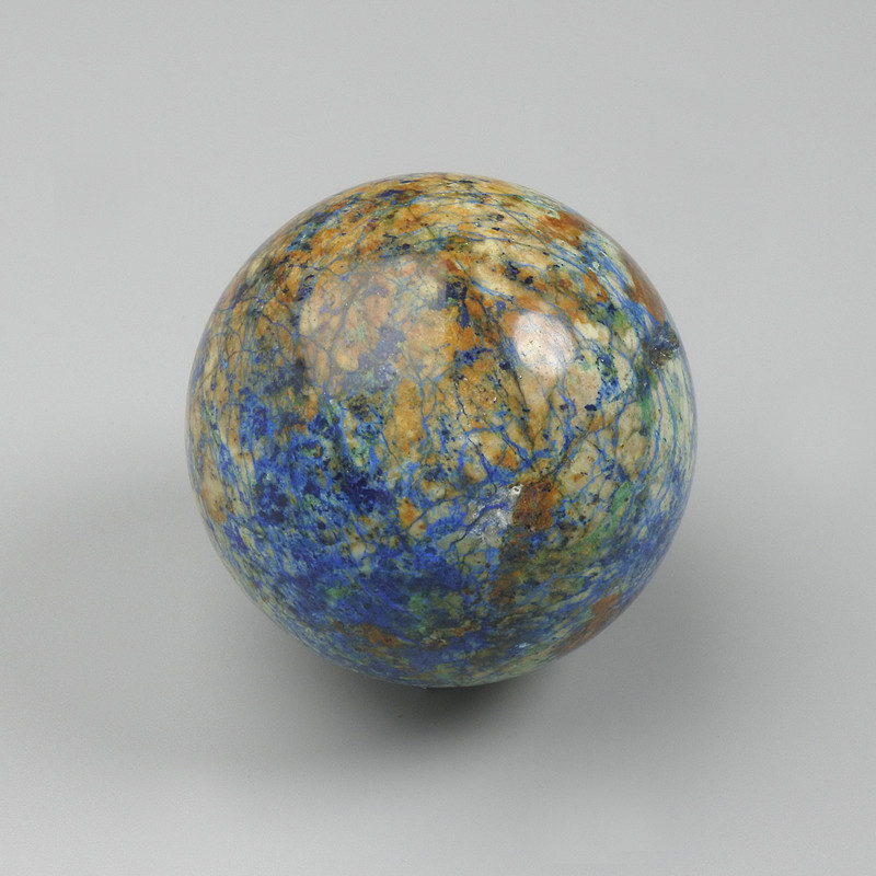 כדור נוי מאבן אזוריט-מלכיט, קוטר 45–60 מ״מ ±, מגוון גדלים, משקל מ-160 גרם. (מחיר ל-100 גרם)