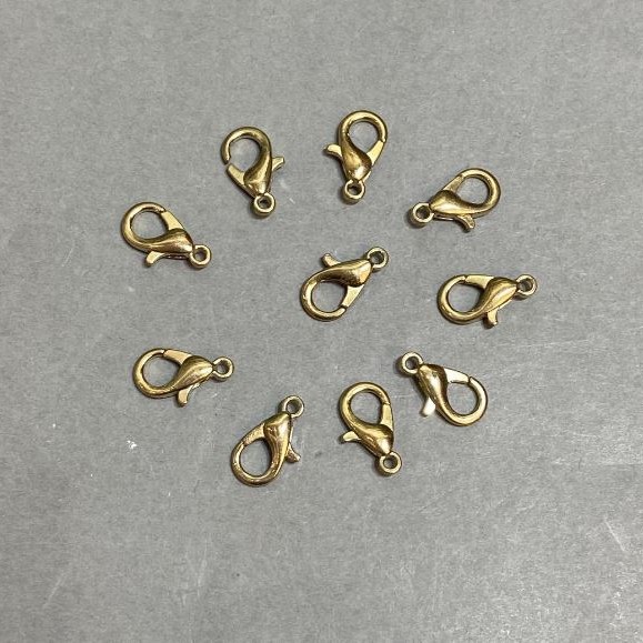 סוגר קראבינר 14×6 mm ± זהוב מתכת, אריזה 10 יחידות