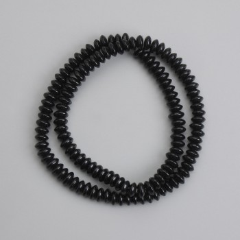 חרוזי אגאט חלקים בצורת רונדל, קוטר 6×3 מ״מ, אורך כ-37 ס״מ