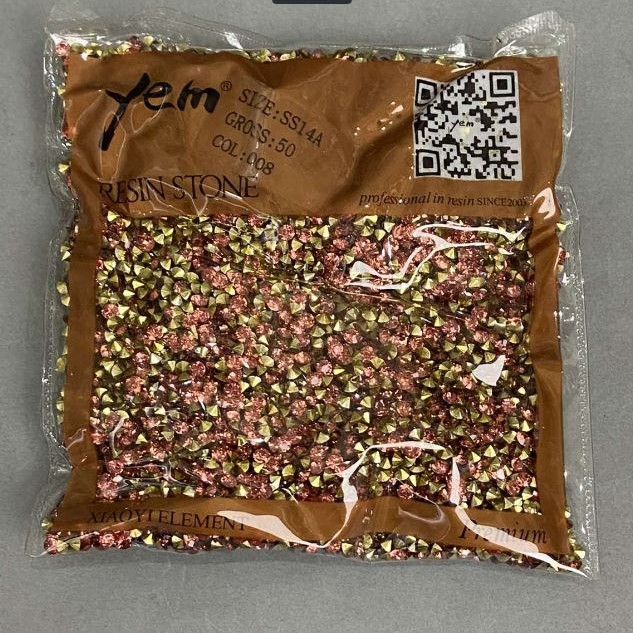 אבני סטרז בצבע ורוד, קוטר 4 מ״מ, אריזה 75 גרם (±)