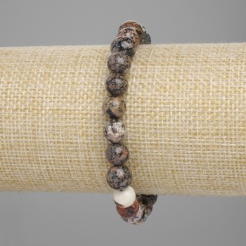 צמיד אובסידיאן, חרוזים חלקים בקוטר 8 מ״מ, אורך 18 ס״מ, אלסטי