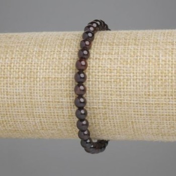 צמיד גרנט חרוזים כדוריים חלקים, קוטר 6 מ״מ, אורך 18 ס״מ, סטרץ