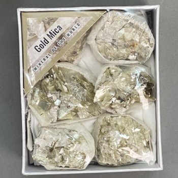 אבן מזכרת מיקה זהובה — ממבחר מידות (מחיר לפי הקופסה) 9×8 ס"מ+