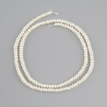 חרוזי פניני נהר, קוטר 3–3.5×2mm+-, אורך 36cm+- על חוט