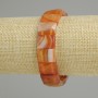 צמיד אגט קישור מלבני עם פאות, ממדים 15x11mm ±, אורך 18cm (אלסטי)