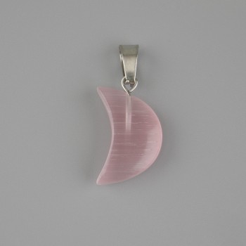 תליון חצי ירח עין החתול 23×13 מ"מ ±, אורך 28 מ"מ ±
