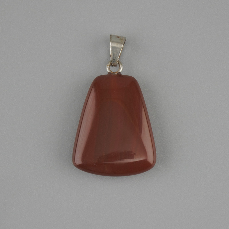 תליון קרנליאן טרפז 17×21mm ±, אורך 30mm ±