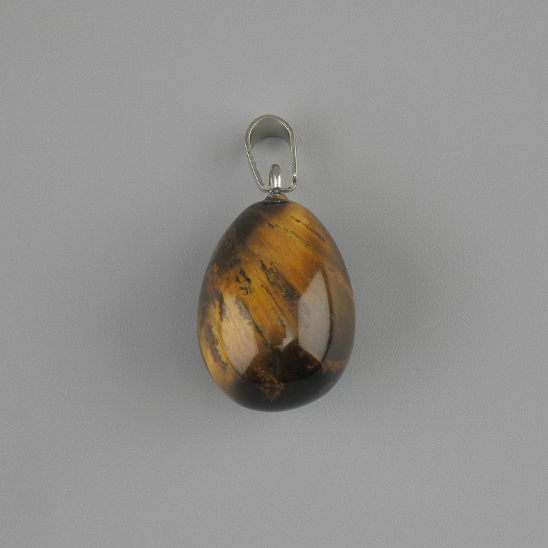 תליון טיפה עין הטיגריס 18×13mm±, אורך 26mm±